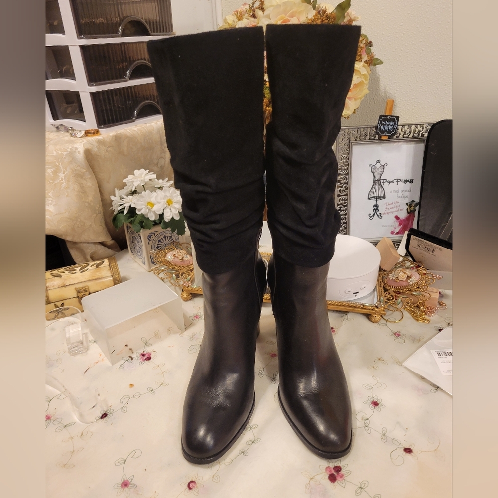 NEW DONALD J. PLINER Odessa LEATHER SUEDE CLASSY Elegant Knee-High Boots 6.5 - Picture 8 of 15
